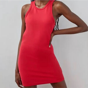 Sunday Best Melody red racerback stretchy dress Medium Fits Small